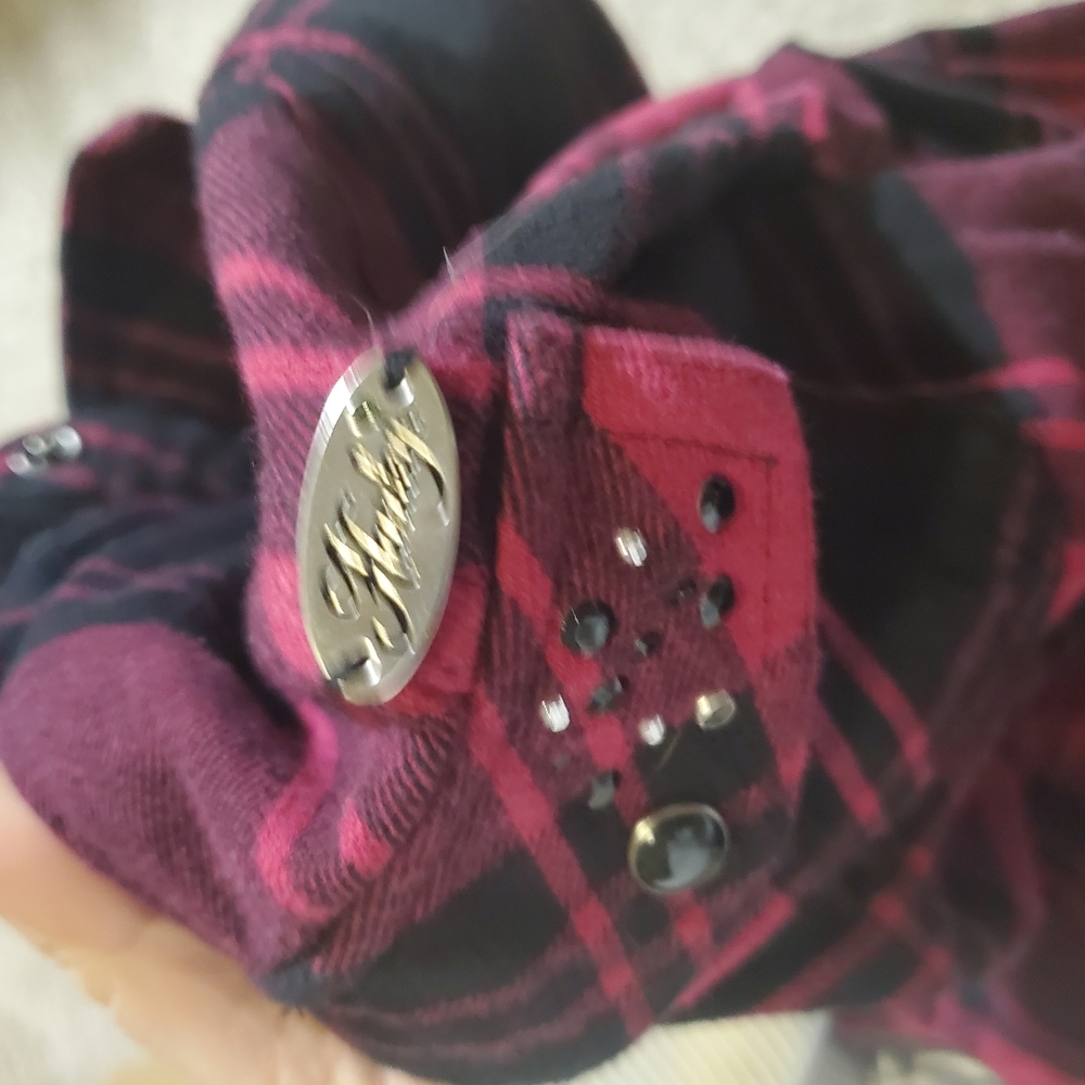 Harley Davidson Plaid Pearl Snap Embrodiered And Studded Shirt - Picture 12 of 12